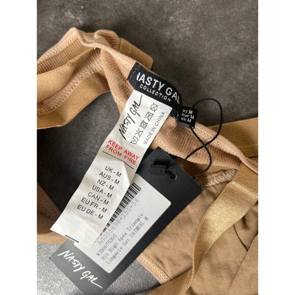 Nasty Gal Rib High Triangle Apex NWT Tan Medium - Picture 6 of 6